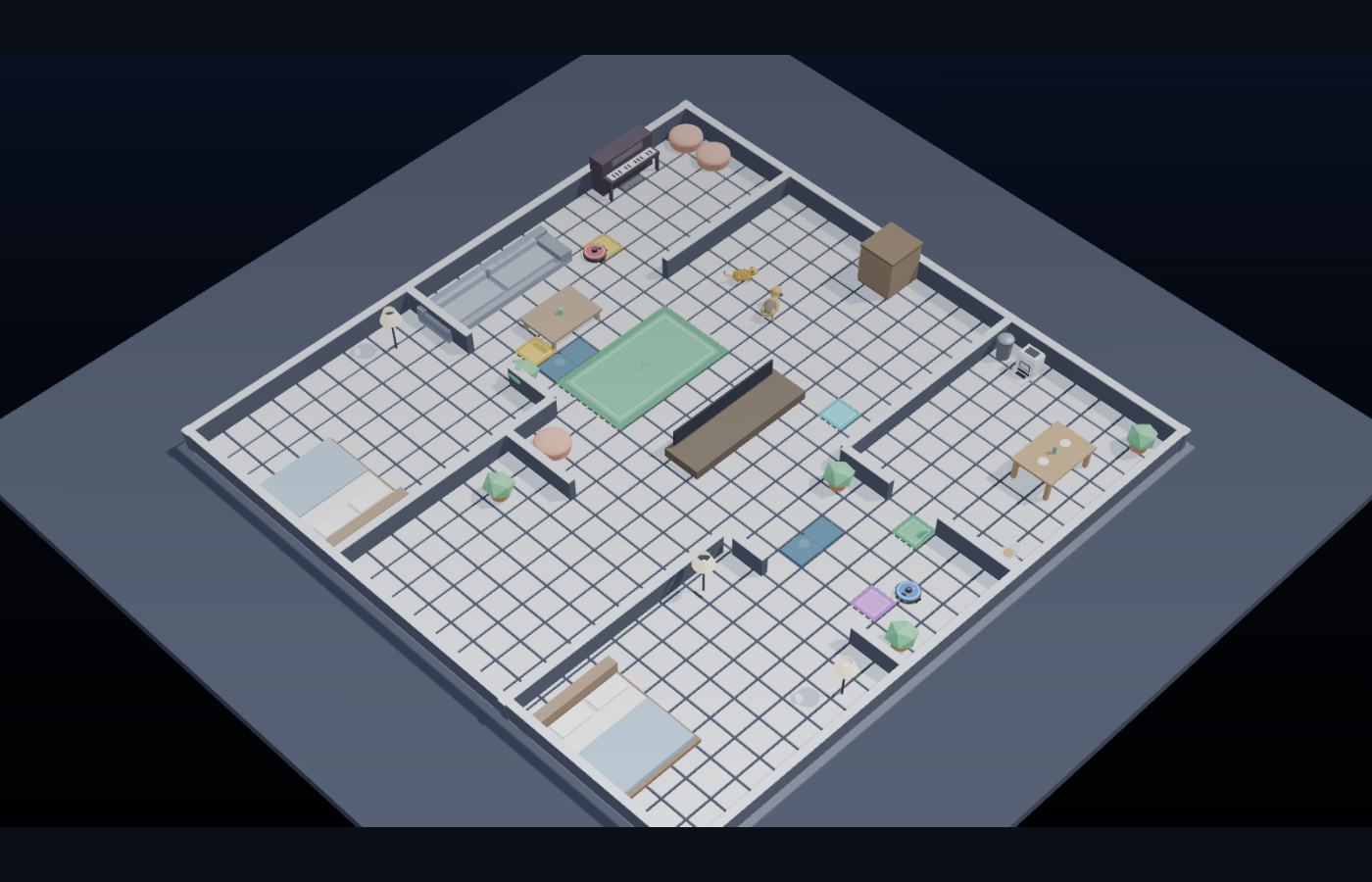The Smart Home League competition house in 3D
